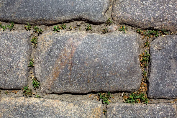 Telha Pedra Granito Estrada Paralelepípedo Rua Histórica Antiga Cidade Europeia — Fotografia de Stock