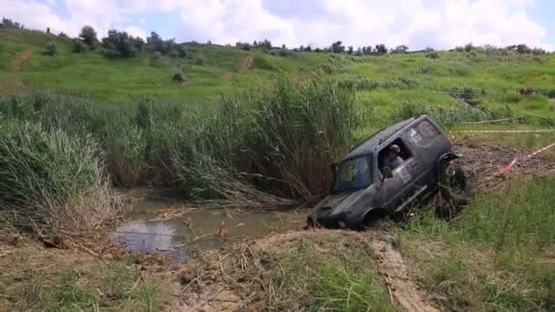 Odessa Ucrania 2021 Desafío Todoterreno Selva Tropical Con Una Ruta — Vídeo de stock