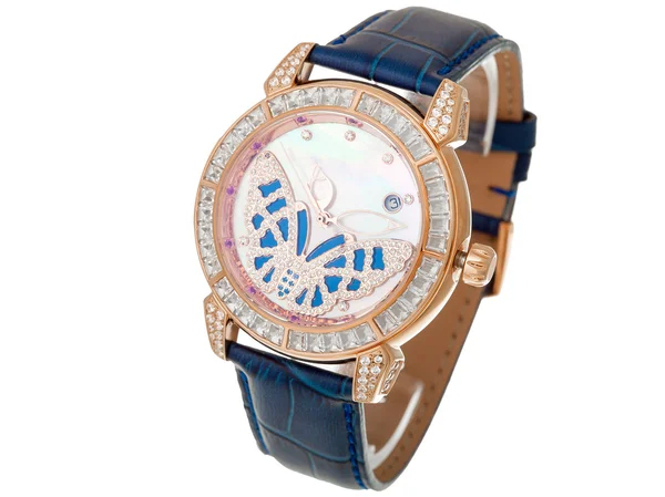 Orologio femminile con farfalla — Foto Stock