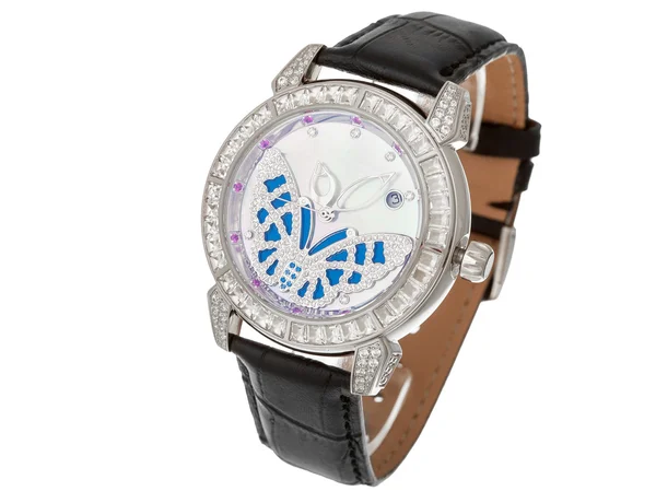 Female watch with a butterfly — Stock Photo, Image