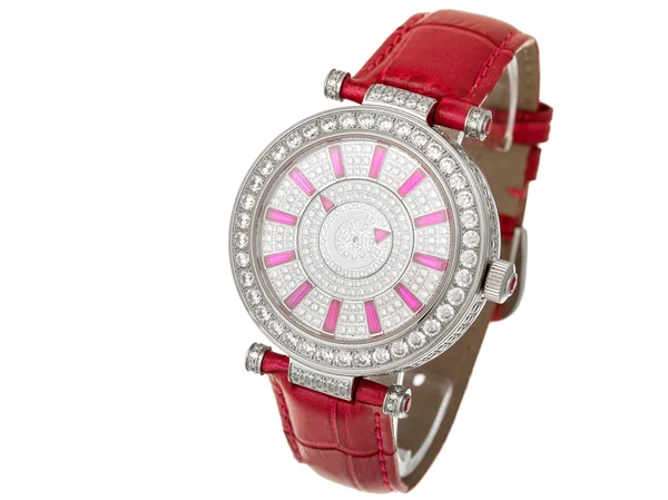 O relógio feminino com diamantes — Fotografia de Stock