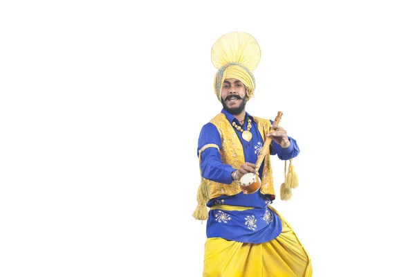 Sikh hombre haciendo bhangra danza —  Fotos de Stock