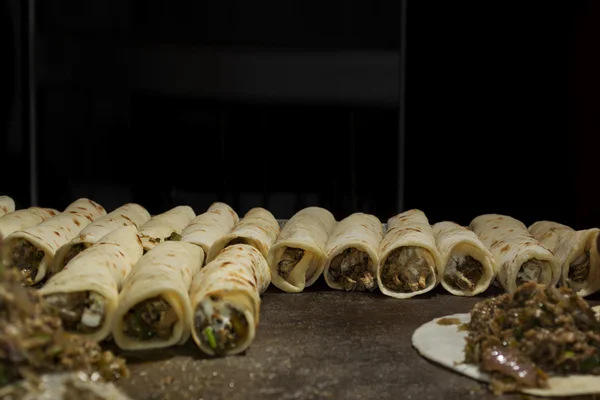 Indický Chléb Plněný Kheema — Stock fotografie