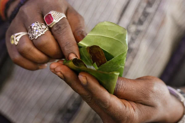 Hombre haciendo Paan Imagen De Stock