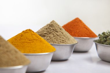 kase içinde farklı baharatlar