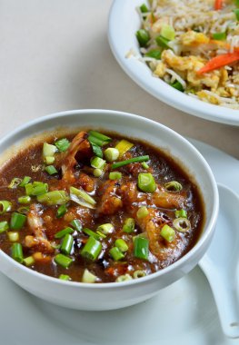 Cauliflower or Gobi Manchurian and Fried Rice clipart