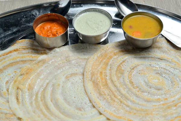 Dosai (Dosa) - South Indian breakfast — Stok fotoğraf