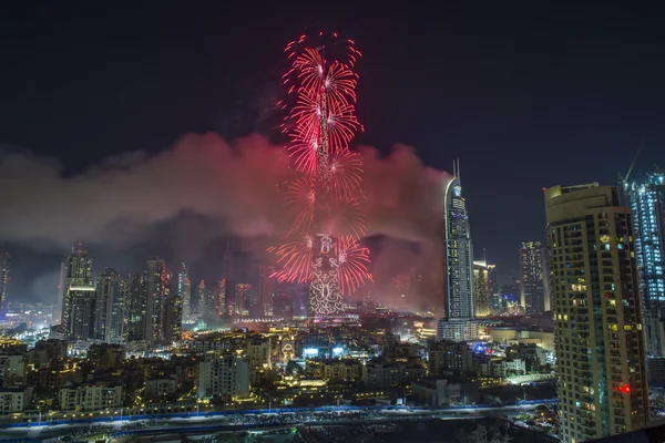 Dubai Burj Khalifa Ano Novo 2016 fogos de artifício — Fotografia de Stock