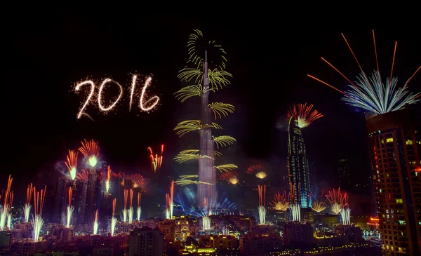 Dubai fuegos artificiales de Año Nuevo —  Fotos de Stock