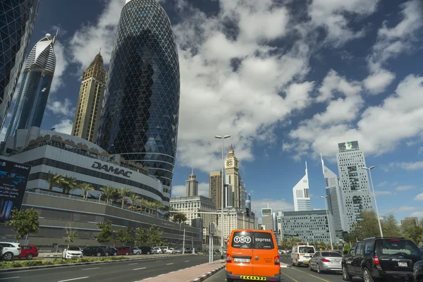Dubai business district skyline — Stock Photo, Image
