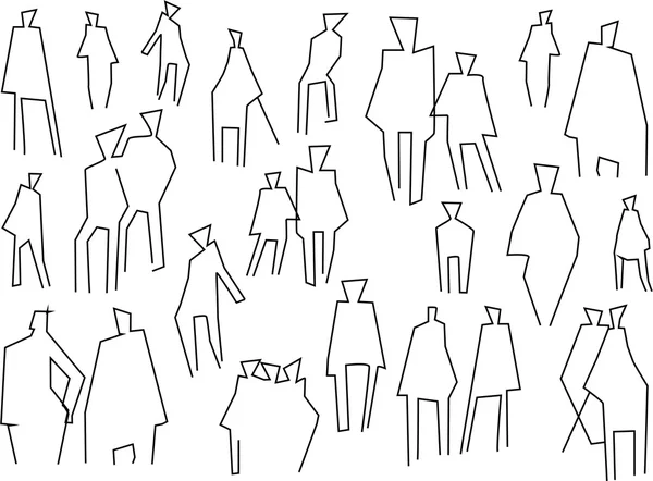 Los humanos simplificados para un boceto — Archivo Imágenes Vectoriales
