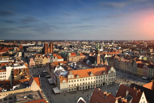 Panorama del casco antiguo de Wroclaw — Foto de Stock