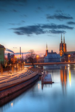 Wroclaw görünümü Katedrali Adası