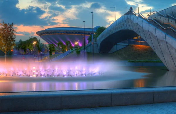 Katowice akşam Şehir Manzaralı