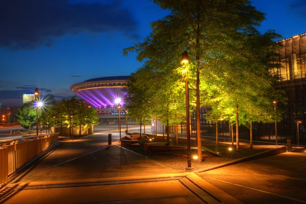 Pemandangan kota malam Katowice — Stok Foto