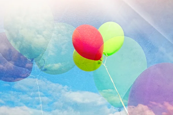 Colorful balloons in a retro style
