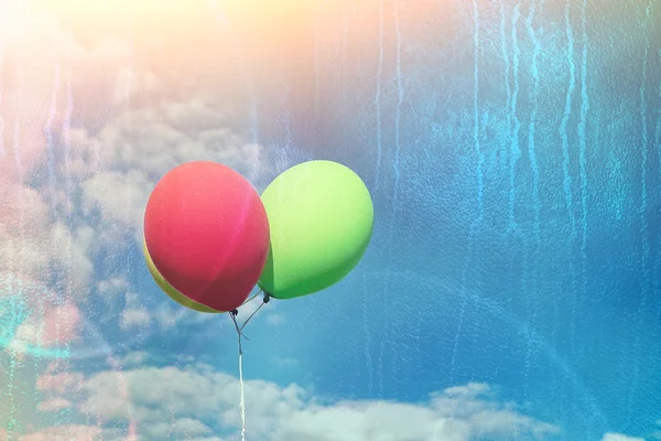 Colorful balloons in a retro style — Stock Photo, Image