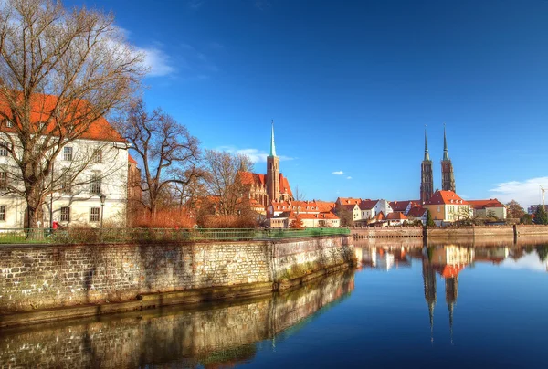 Wyspa katedralna w Wrocław, Polska — Zdjęcie stockowe