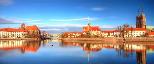 Panoramiczny widok na wyspy katedry we Wrocławiu Zdjęcie Stockowe