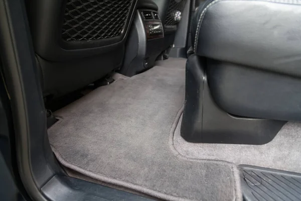 Clean Carpet Floor Passenger Seats Car Made Gray Fabric Washing — Stock Photo, Image