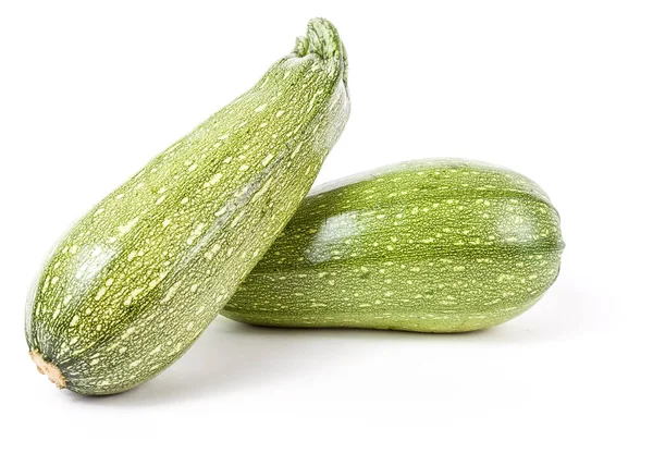 Young Fresh Raw Zucchini Squash Family Green Color White Isolated — Stock Photo, Image