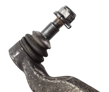 Arabanın kolunda top eklemi, bir araç tamirhanesinde tamir ve yenileme için aracın ön süspansiyonunun bir parçası. Yedek parça kataloğu.