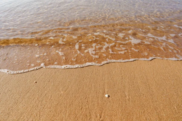 Beautiful Soft Clear Water Ocean Wave Clean Beach Yellow Sand — Stock Photo, Image