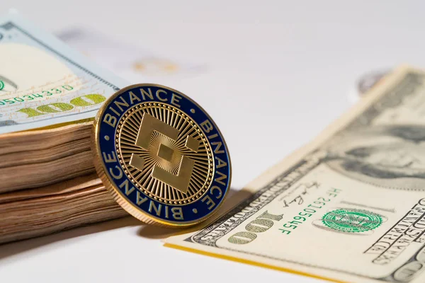 Binance Coin Bnb Комплекте Криптовалютной Монетой Стеке 100 Долларов Сша — стоковое фото