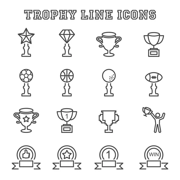 Trophy linje ikoner — Stock vektor