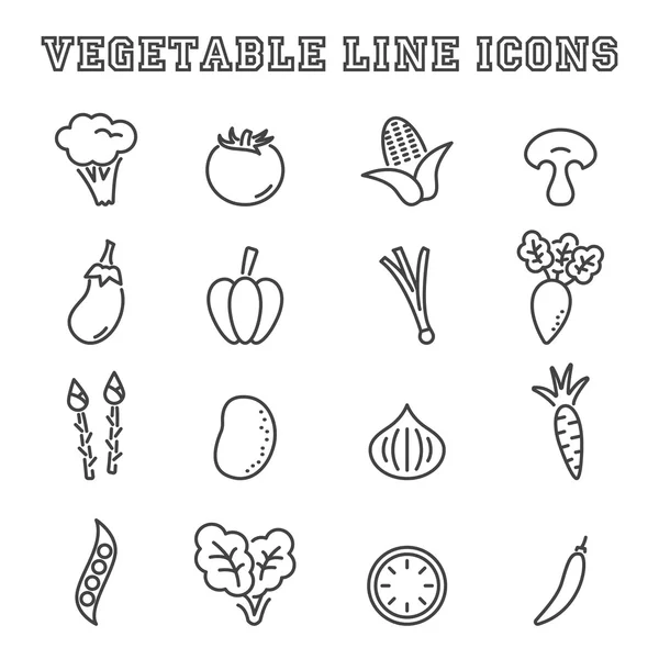 Icônes ligne de légumes — Image vectorielle