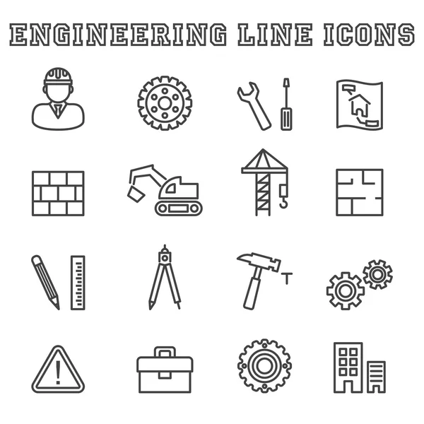 Iconos de línea de ingeniería — Archivo Imágenes Vectoriales