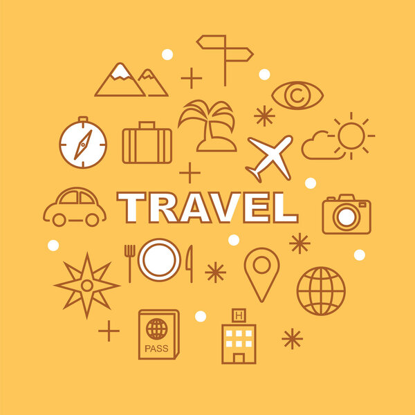 travel minimal outline icons