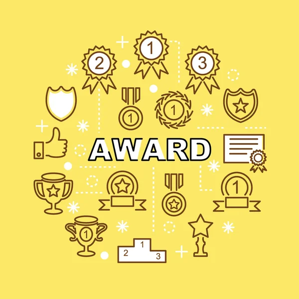 Award minimal outline icons — Stock Vector