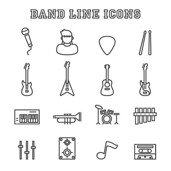 Iconos de línea de banda — Vector de stock