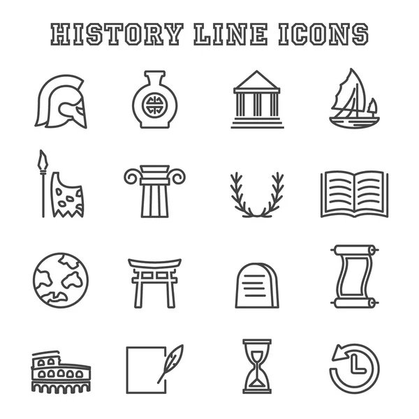 Iconos de línea de historia — Archivo Imágenes Vectoriales