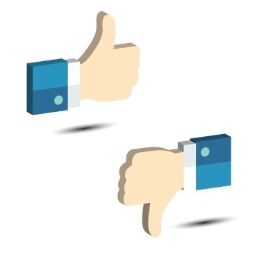 thumbs up and thumbs down isometric clipart