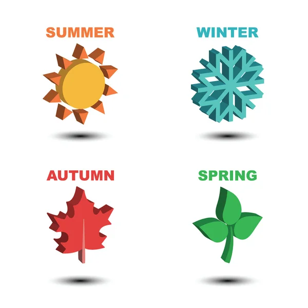 Quatre saisons isométriques — Image vectorielle
