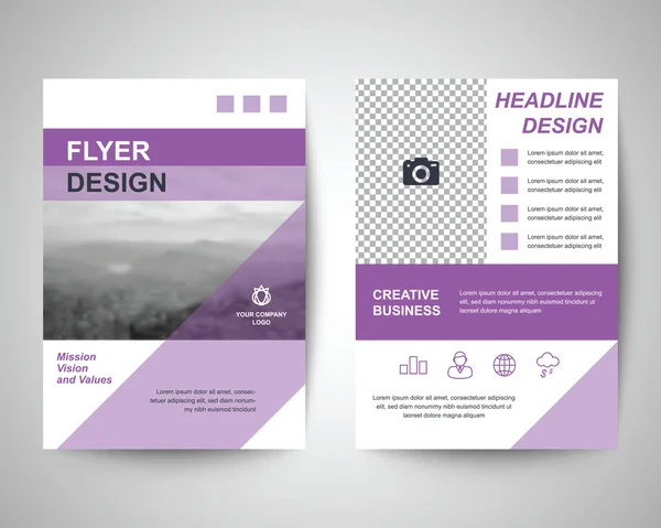 Purple flyer a4 template — Stock Vector