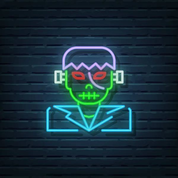Frankenstein Neon Sign Vector Elements — Stockový vektor