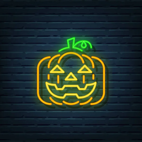 Jack Lantern Neon Sign Vector Elements — Διανυσματικό Αρχείο