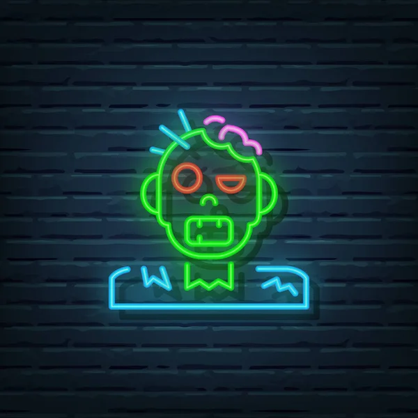 Zombie Neon Sign Vector Elements — Stockový vektor