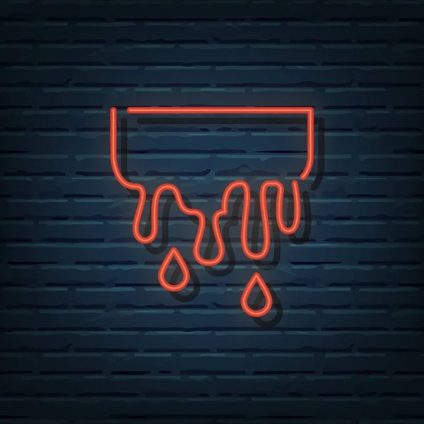 Dripping Blood Neon Sign Vector Elements Stock Illustration