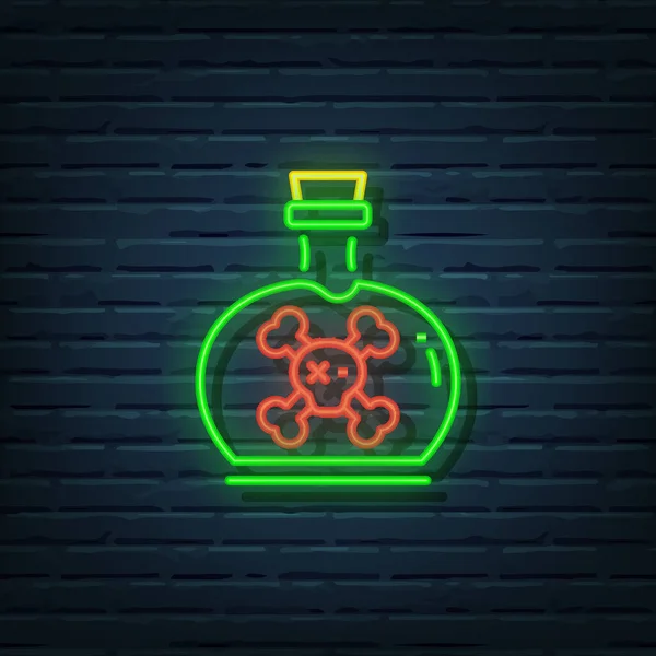 Poison Bottle Neon Sign Vector Elements Vector Graphics