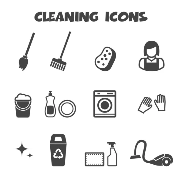 Ícones de limpeza — Vetor de Stock