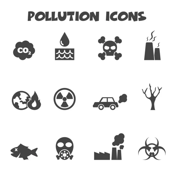 Iconos de contaminación — Vector de stock