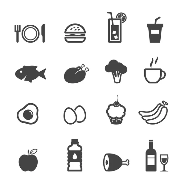 Iconos de alimentos y bebidas — Vector de stock