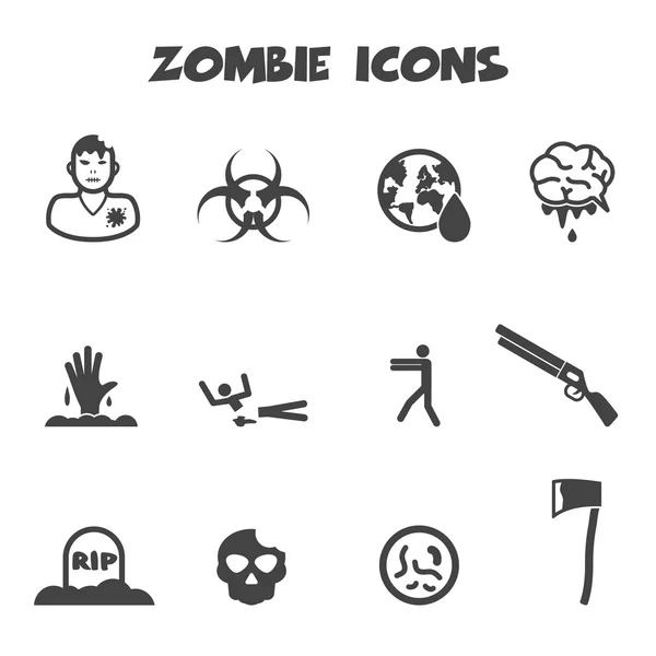 Zombie pictogrammen — Stockvector