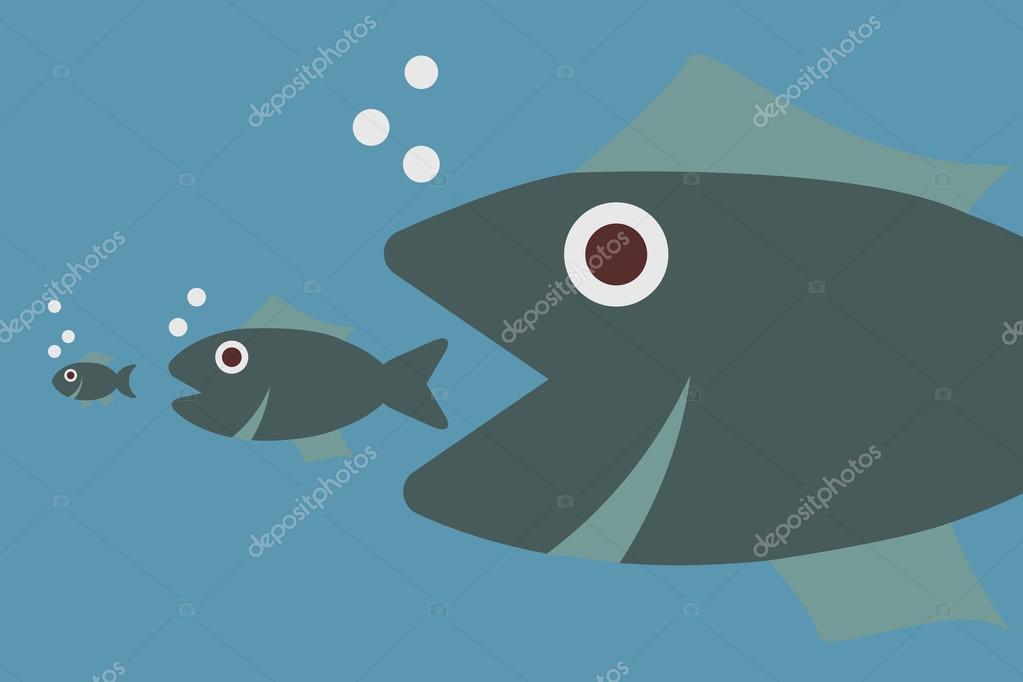 Big fish little fish Vector Art Stock Images | Depositphotos