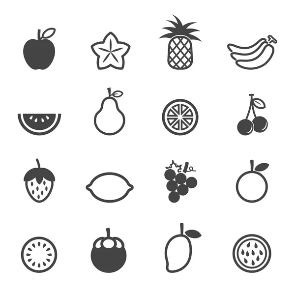 Iconos de vector de fruta — Vector de stock