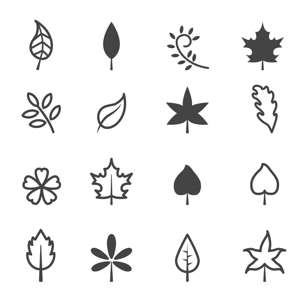 Iconos de hojas — Vector de stock